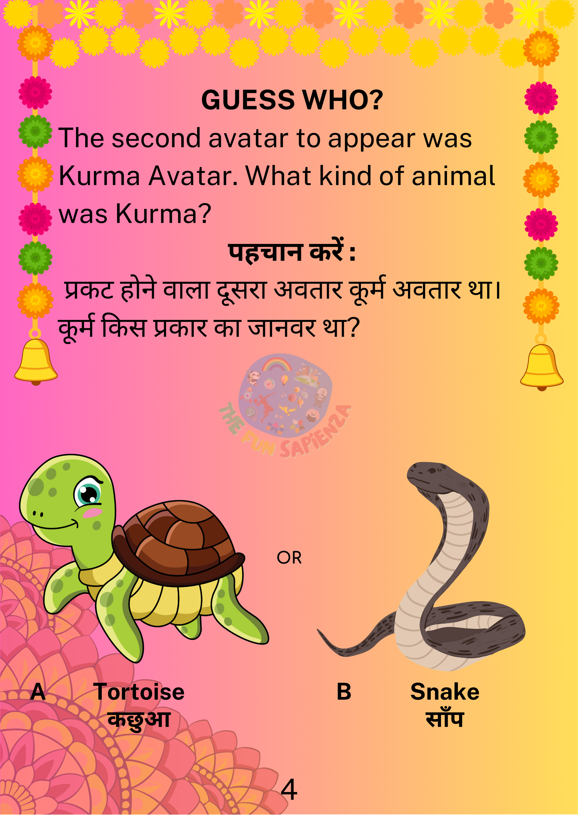 Das Avatar Flashcard 3 - Front with Avatar Question